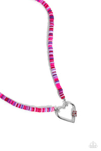 Paparazzi Accessories: Clearly Carabiner - Red Heart Necklace