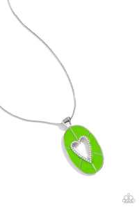 Paparazzi Accessories: Airy Affection - Green Heart Necklace