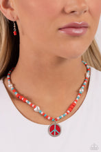 Load image into Gallery viewer, Paparazzi Accessories: Pearly Possession - Red Peace Sign Necklace