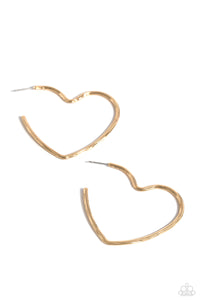 Paparazzi Accessories: Summer Sweethearts - Gold Heart Earrings