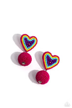 Load image into Gallery viewer, Paparazzi Accessories: Spherical Sweethearts - Multi Heart Seed Bead Earrings