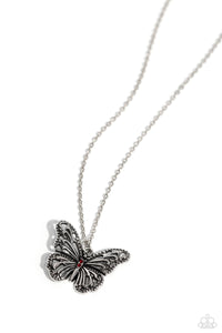 Paparazzi Accessories: Textured Talent - Red Butterfly Necklace