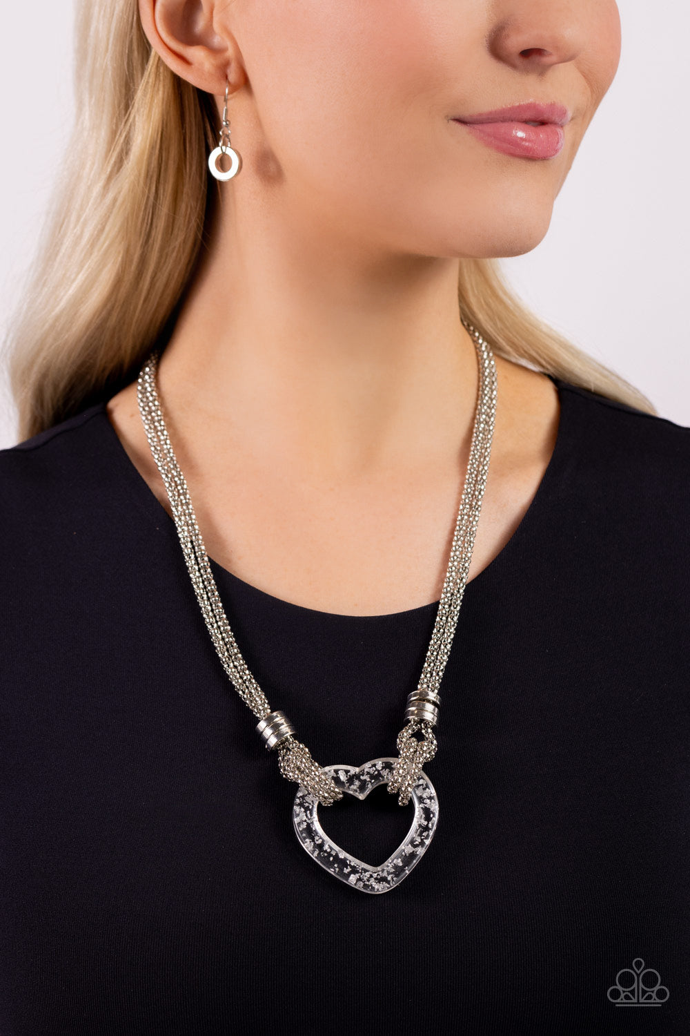 Paparazzi Accessories: Lead with Your Heart - Silver Heart Necklace