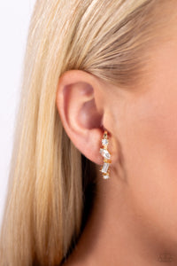 Paparazzi Accessories: Sliding Shimmer - Gold "illusion" Post Earrings