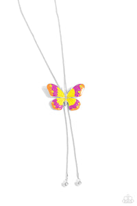 Paparazzi Accessories: Suspended Shades - Yellow Butterfly Necklace