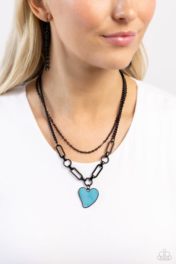 Paparazzi blue store heart necklace