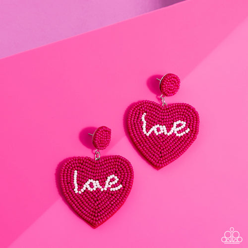 Paparazzi Accessories: Sweet Seeds - Pink Heart Earrings