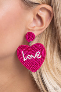 Paparazzi Accessories: Sweet Seeds - Pink Heart Earrings