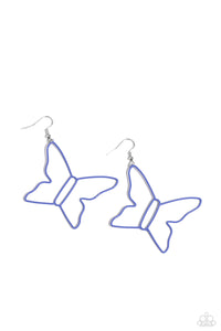 Paparazzi Accessories: Soaring Silhouettes - Blue Butterfly Earrings