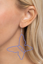 Load image into Gallery viewer, Paparazzi Accessories: Soaring Silhouettes - Blue Butterfly Earrings