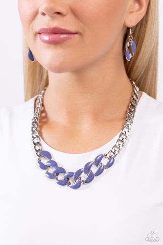 Paparazzi Accessories: CURB Craze - Blue Oversized Necklace