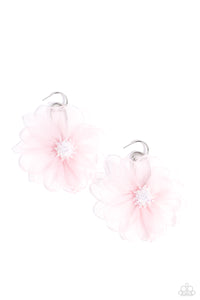Paparazzi Accessories: Cosmopolitan Chiffon - Pink Oversized Iridescent Earrings