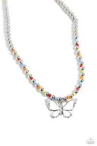 Paparazzi Accessories: Vibrant Flutter - White Butterfly Necklace