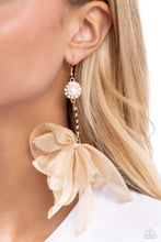 Load image into Gallery viewer, Paparazzi Accessories: Seriously Sheer - Brown Chiffon Earrings