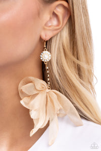 Paparazzi Accessories: Seriously Sheer - Brown Chiffon Earrings