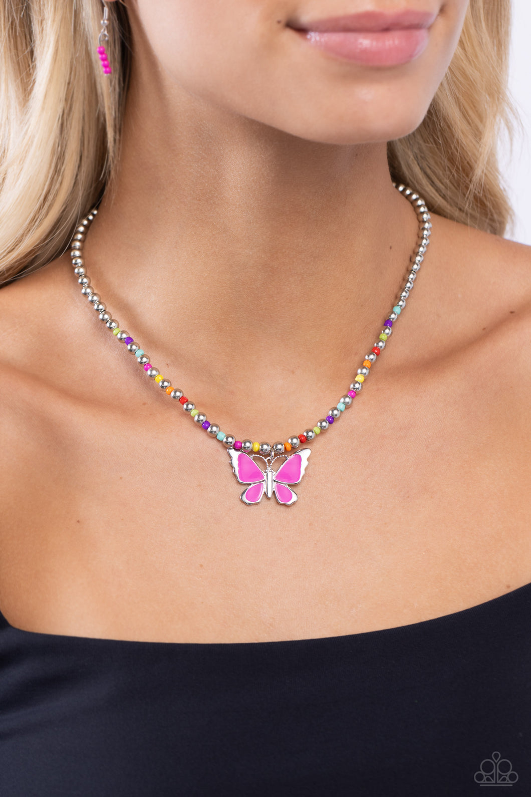 Paparazzi Accessories: Vibrant Flutter - Multi Butterfly Necklace