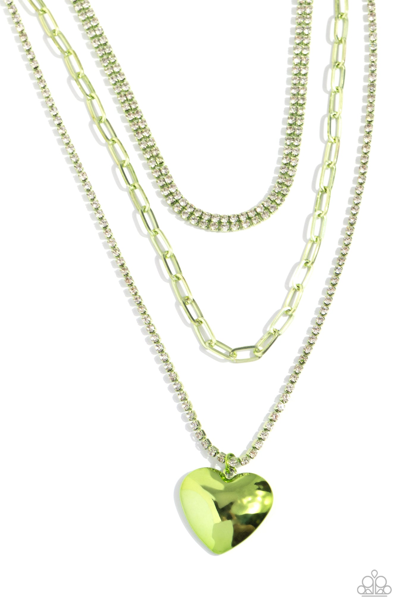 Green Heart Chain Necklace