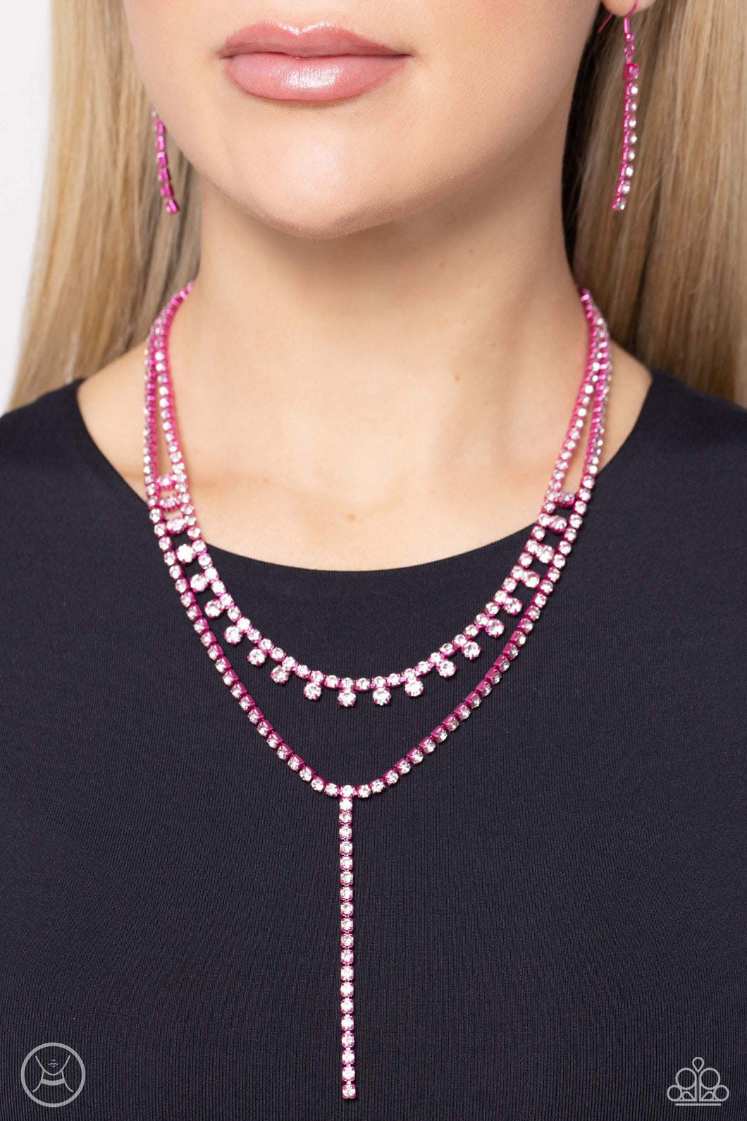 Paparazzi Accessories: Champagne Night - Pink Choker Necklace