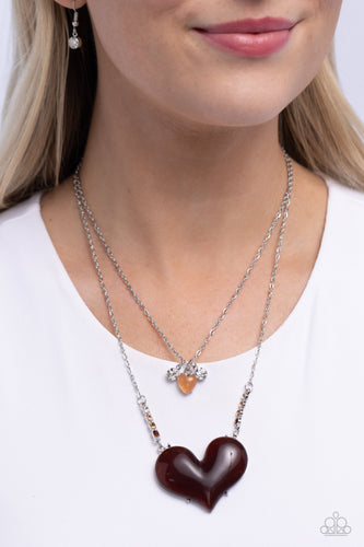 Paparazzi Accessories: Heart-Racing Recognition - Brown Necklace