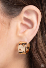 Load image into Gallery viewer, Paparazzi Accessories: Setting the STAR High - Gold Hoop Earrings