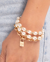 Load image into Gallery viewer, Paparazzi Accessories: LOVE-Locked Legacy - Gold Inspirational Bracelet