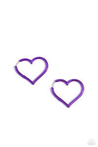 Paparazzi Accessories: Loving Legend - Purple Heart Earrings