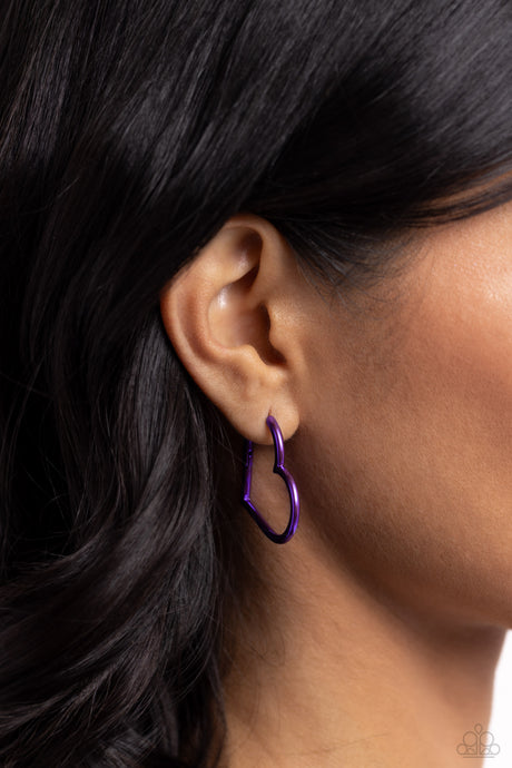 Paparazzi Accessories: Loving Legend - Purple Heart Earrings