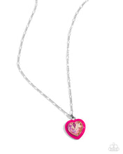 Load image into Gallery viewer, Paparazzi Accessories: Heartfelt Hope Necklace and Heartfelt Haute Earrings - Pink UV Shimmery Heart SET