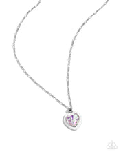 Load image into Gallery viewer, Paparazzi Accessories: Heartfelt Hope Necklace and Heartfelt Haute Earrings - White UV Shimmery Heart SET