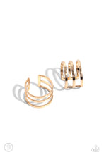Load image into Gallery viewer, Paparazzi Accessories: Metro Mashup - Gold Cuff Earrings