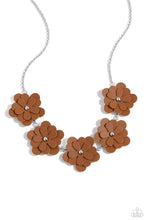 Load image into Gallery viewer, Paparazzi Accessories: Balance of FLOWER - Brown Leather Necklace