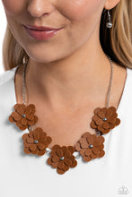 Load image into Gallery viewer, Paparazzi Accessories: Balance of FLOWER - Brown Leather Necklace
