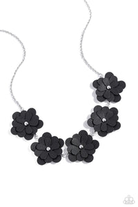 Paparazzi Accessories: Balance of FLOWER - Black Leather Necklace