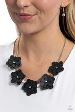 Load image into Gallery viewer, Paparazzi Accessories: Balance of FLOWER - Black Leather Necklace