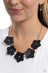 Paparazzi Accessories: Balance of FLOWER - Black Leather Necklace