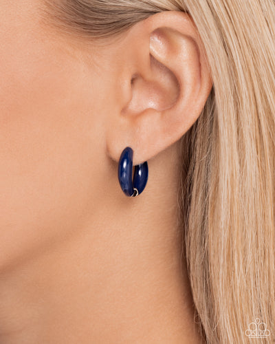Paparazzi Accessories: Pivoting Paint - Blue Earrings