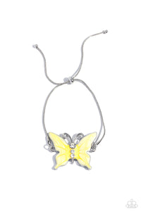 Paparazzi Accessories: Aerial Adornment - Yellow Butterfly Bracelet