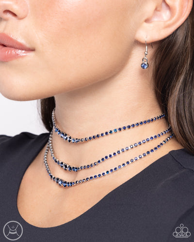 Paparazzi Accessories: Dynamite Debut - Blue Choker Necklace