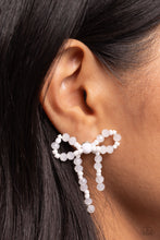 Load image into Gallery viewer, Paparazzi Accessories: The BOW Must Go On - White Earrings