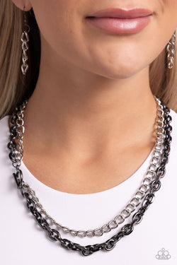 Paparazzi Accessories: Industrial Improv - Black Inspirational Necklace