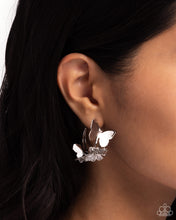 Load image into Gallery viewer, Paparazzi Accessories: No WINGS Attached - Silver Butterfly Earrings