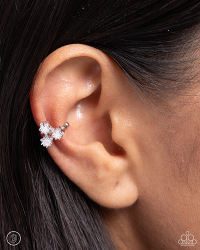 Paparazzi Accessories: Ethereal Ensemble - White Cuff Earrings