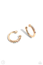 Load image into Gallery viewer, Paparazzi Accessories: Charming Cuff - Gold Iridescent Cuff Earrings