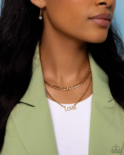 Paparazzi Accessories: Lovely Layers - Gold Inspirational Necklace