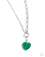 Load image into Gallery viewer, Paparazzi Accessories: Definition of HEART Necklace and HEART Restoration Bracelet - Green SET