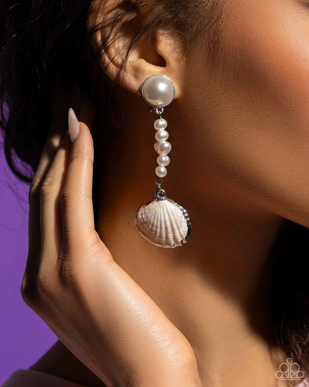 Paparazzi Accessories: Oceanic Occasion - White Clip-On Earrings