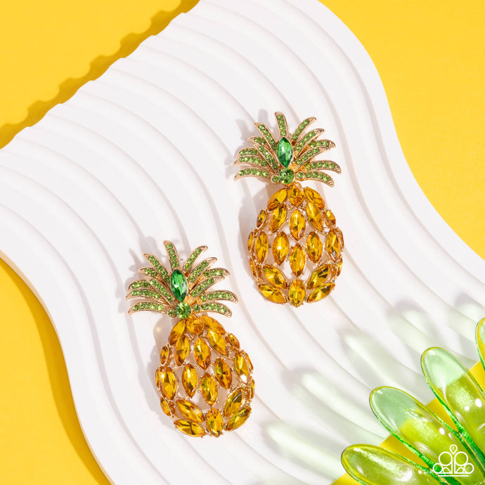 Paparazzi Accessories: Pineapple Pizzazz - Yellow Earrings