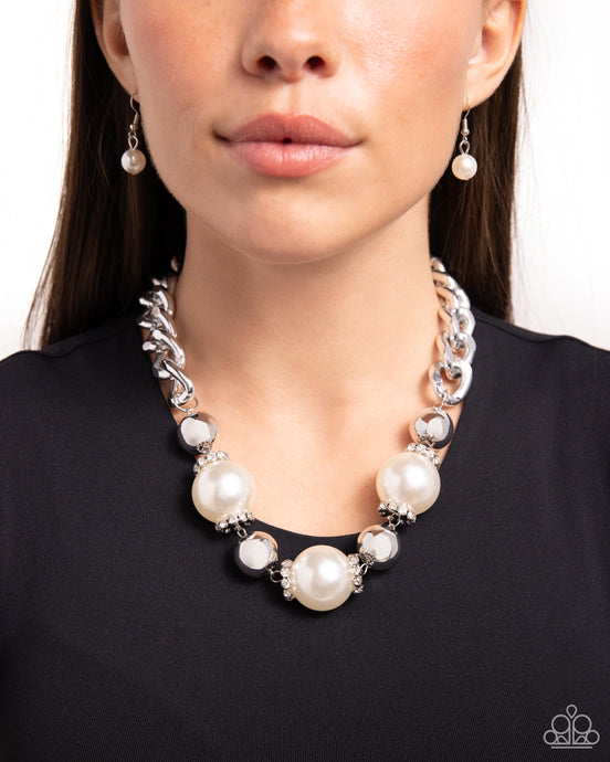 Paparazzi Accessories: Generously Glossy - White Oversized Pearl Necklace