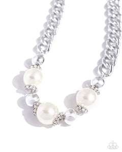 Paparazzi Accessories: Generously Glossy - White Oversized Pearl Necklace