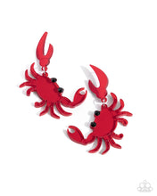 Load image into Gallery viewer, Paparazzi Accessories: Crab Couture - Red Acrylic Earrings